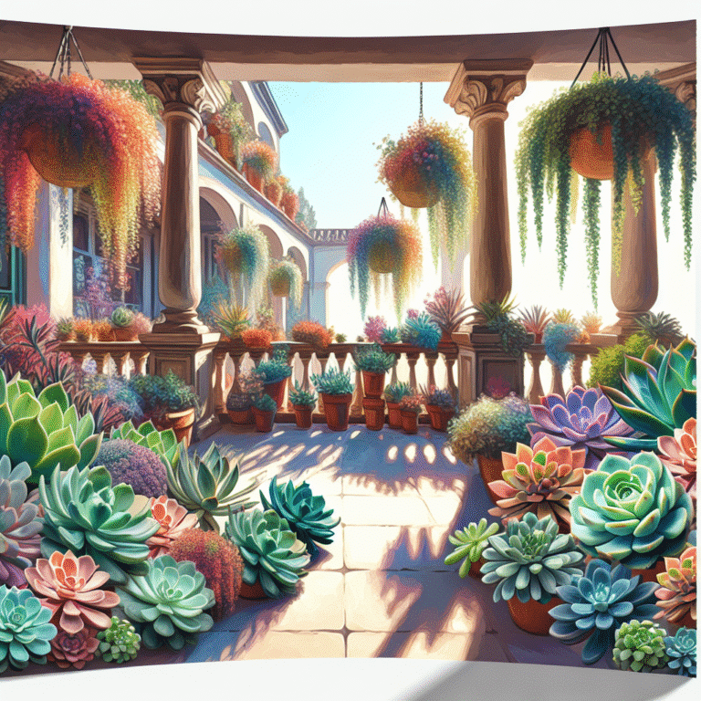 jardim com suculentas na varanda