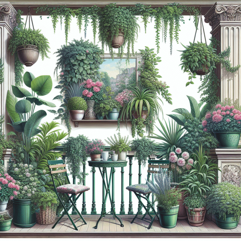 integração de elementos de decoração com plantas na varanda